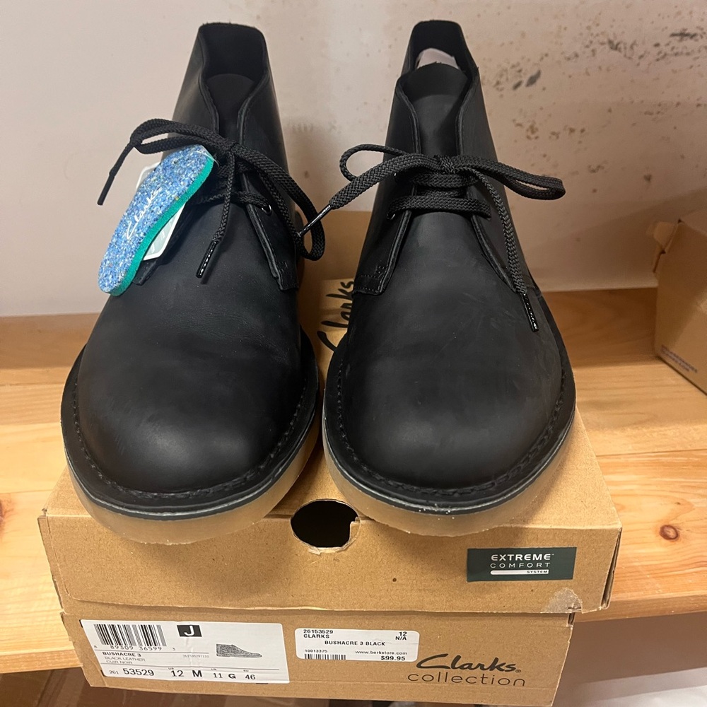 Clark’s Bushacre 3 Black leather, men’s 12